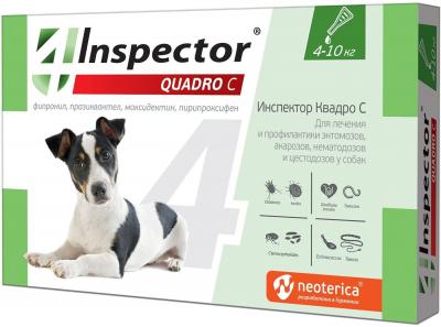 Инспектор капли для собак 4-10кг quadro с