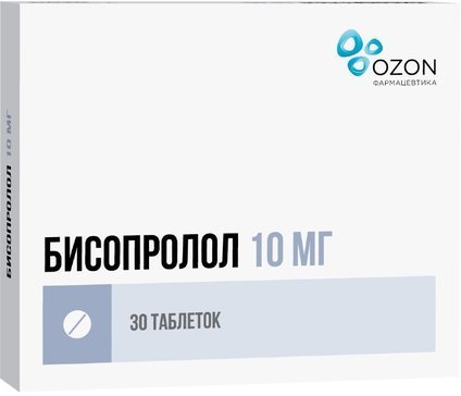 Бисопролол Озон тб п/о плен 10мг N 30