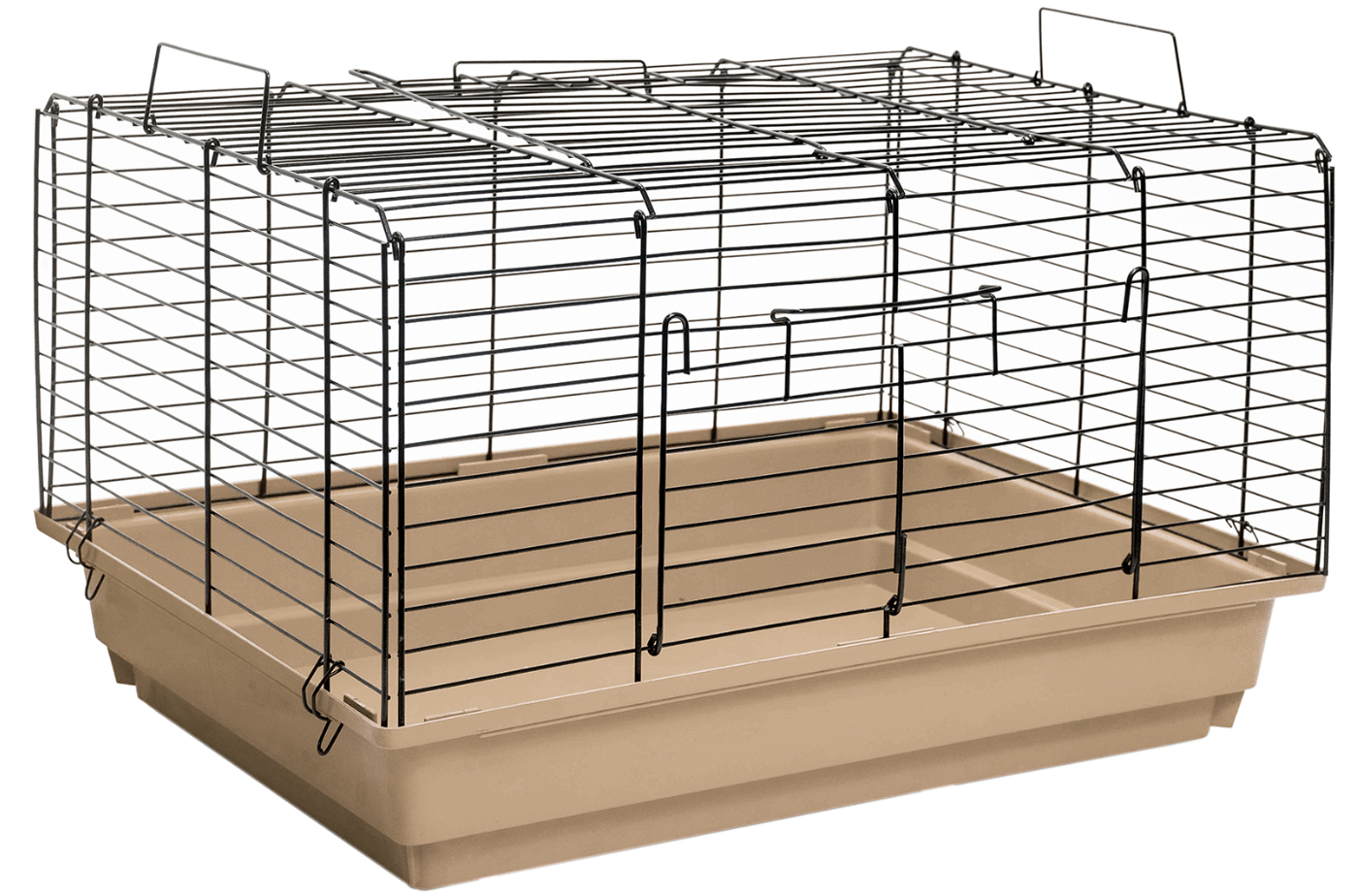 Клетка складная для морских свинок и кроликов бежевая/черная Дарэленд кролик-2 58х40х36см