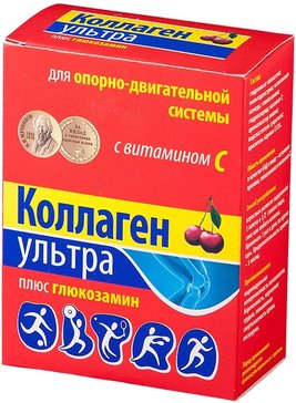 Коллаген Ультра + глюкозамин вишня пак 8г N 7