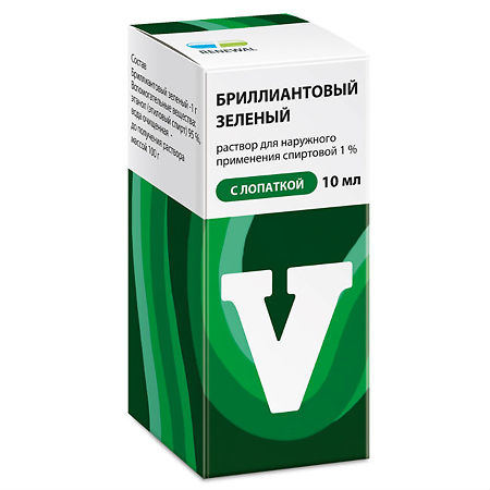 Бриллиантовый зеленый RENEWAL р-р д/наружн. прим. 1% 10 мл N1 с лопаткой