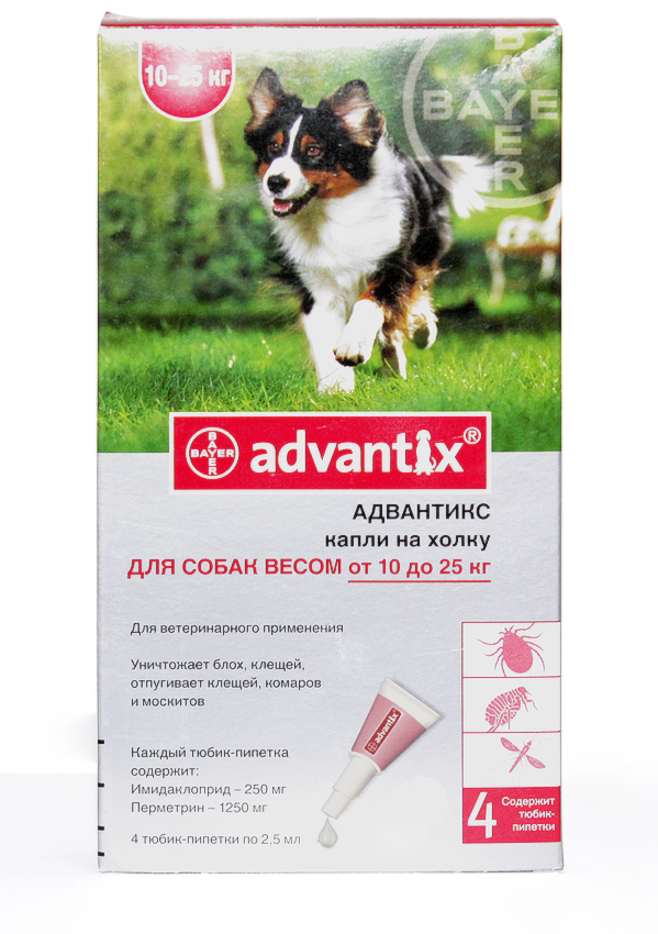 Адвантикс капли для собак 10-25кг п/паразит. n1