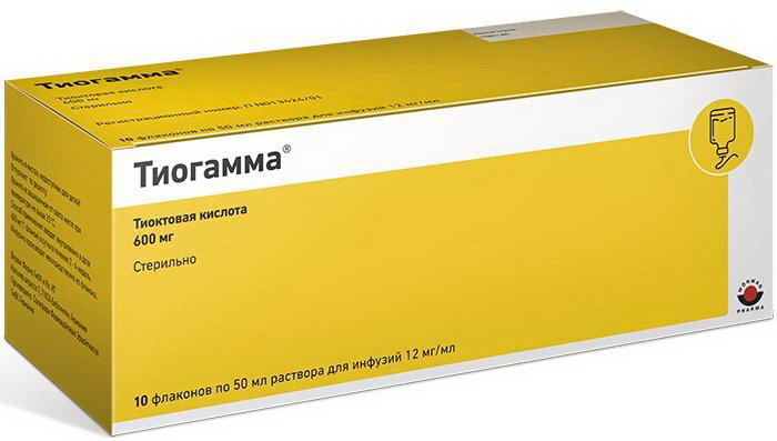 Тиогамма р-р для инф 1.2% фл 50мл N 10