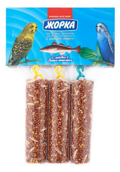 Батончики медовые для волнистых попугаев Жорка 150 г n3 рыбий жир
