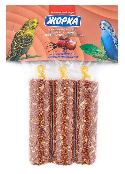 Батончики медовые для волнистых попугаев Жорка 150 г n3 шиповник