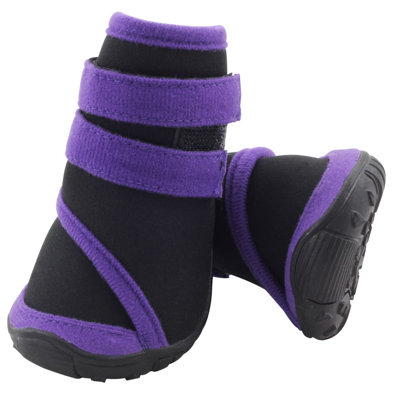 Ботинки для собак черные с фиолетовым Triol р.l 65х60х75мм