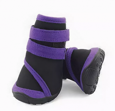 Ботинки неопреновые мягкие для собак фиолетовые Triol на липучках р.xl