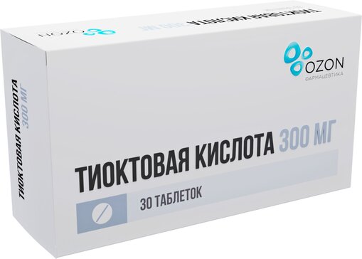 Тиоктовая кислота тб п/о плен 300 мг N 30