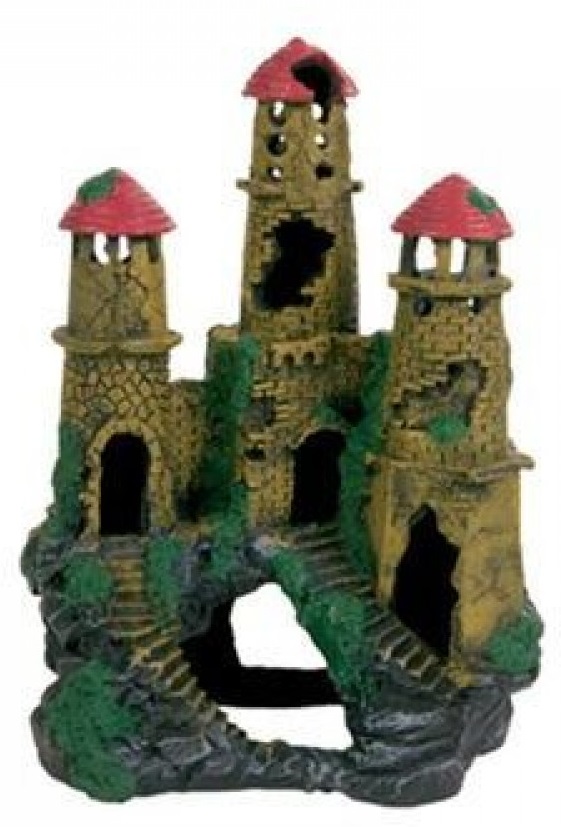 Грот замок Trixie 22см с тремя башнями пластик