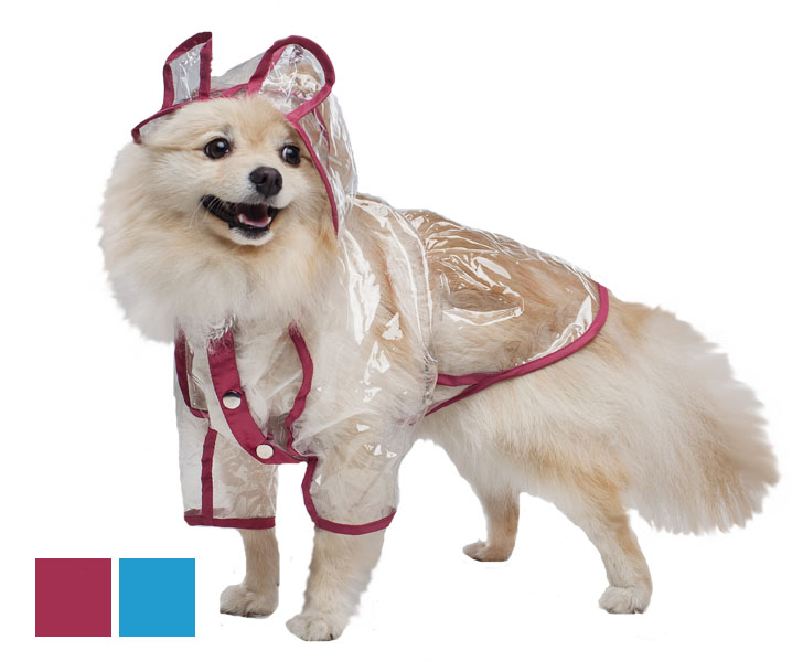 Дождевик-платье для собак Dogville на кнопках со светоотражающим кантом, нашивка 23см