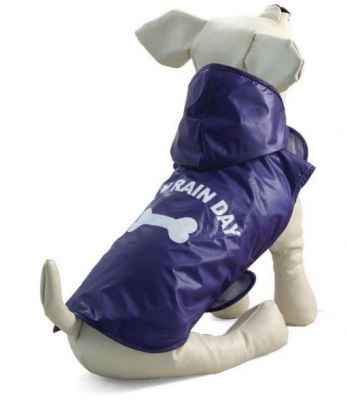 Дождевик-попона с капюшоном для собак фиолетовый Triol р.xs
