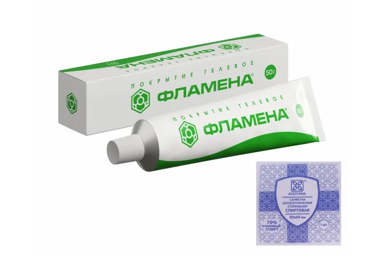 Фламена покрытие гелевое 50 г туб. + салфетка