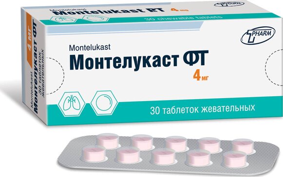 Монтелукаст фт тб жев. 4мг n30