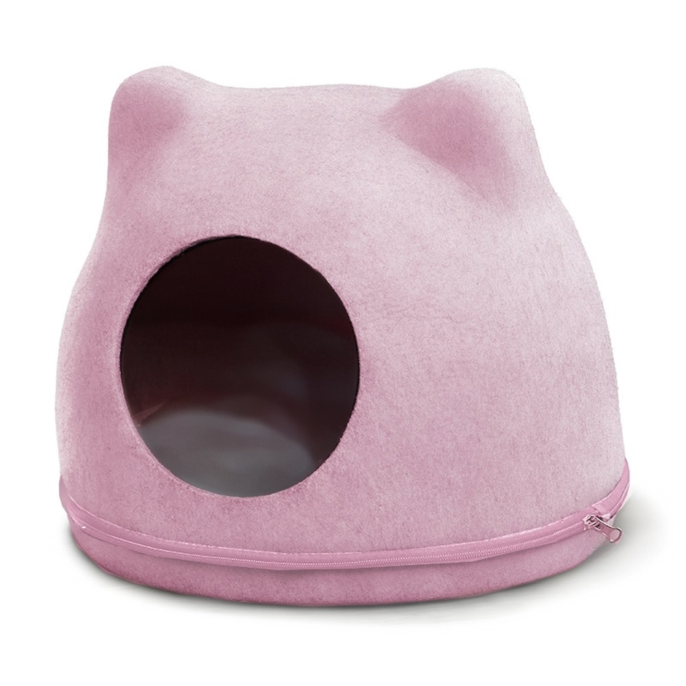 Домик для кошек розовый Triol кошкин дом войлок 34х43х34см