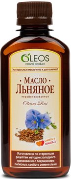 Олеос масло льняное нерафинированное БАД 200 мл