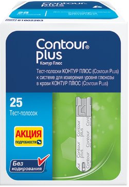 Тест полоски Контур Плюс N25
