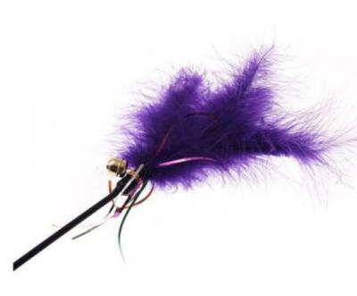 Дразнилка с пером и колокольчиком фиолетовая Mypet