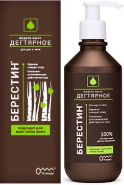 берестин мыло жидкое для тела и рук дегтярное 300мл