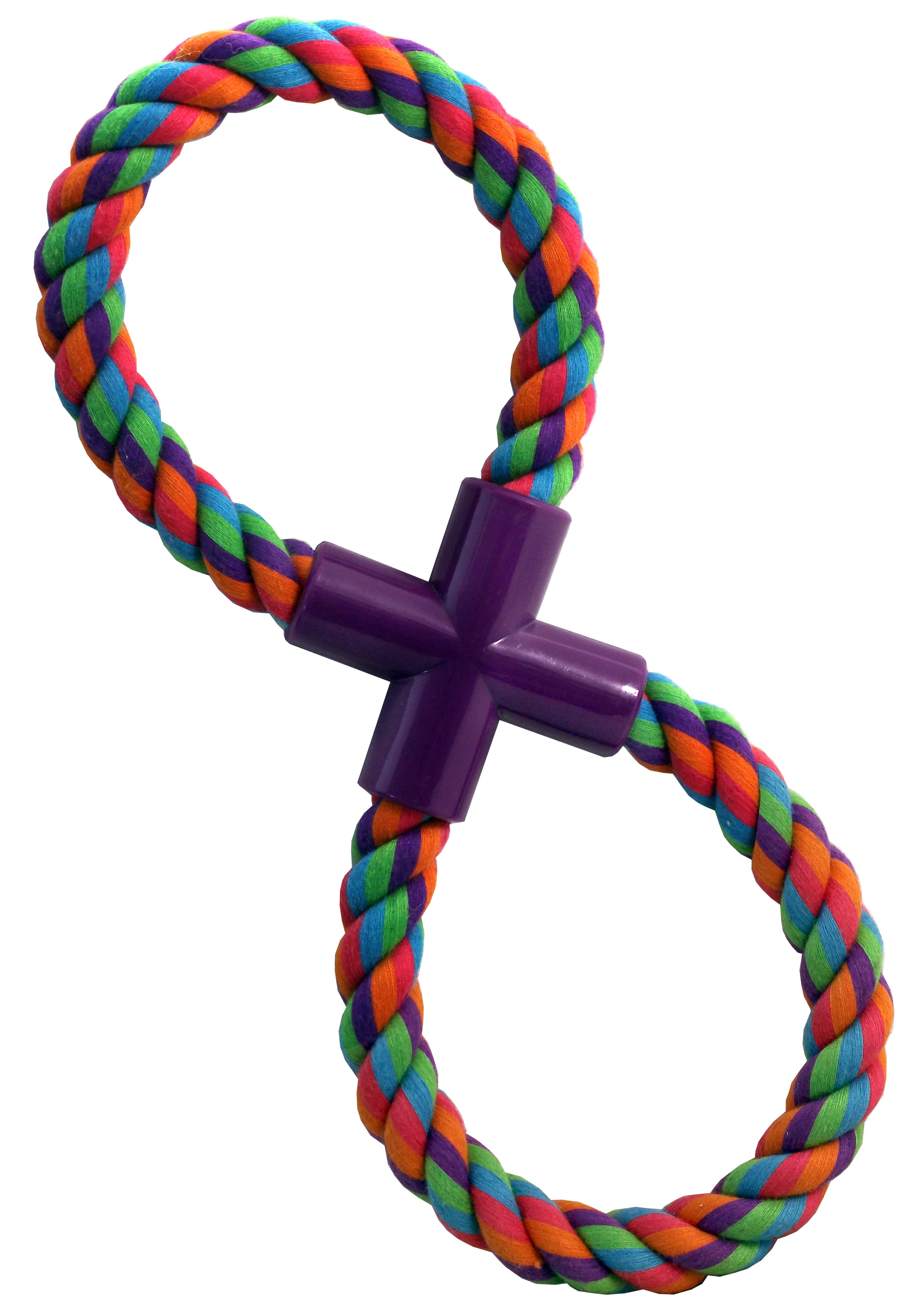 Игрушка веревка-восьмерка для собак цветная Triol 175 -185г 28см