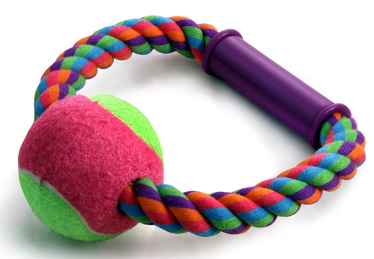 Игрушка веревка-кольцо с ручкой и мяч для собак Triol 16.5х6.5см