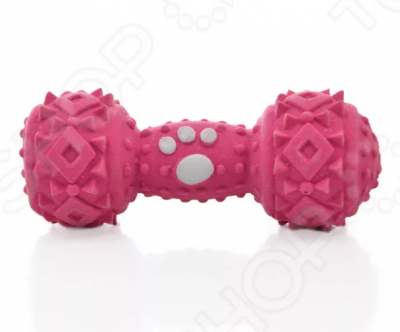 Игрушка гантель для собак розовая Шурум-бурум резина 13.5х6.3х3.4см
