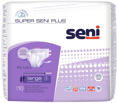 Подгузники для взрослых Super Seni Plus large более 75кг N 10
