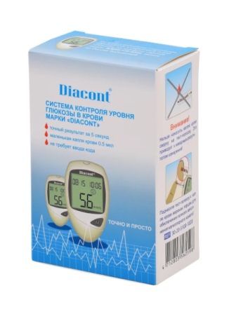 Глюкометр Diacont система контроля уровня глюкозы в крови с принадлежностями комплект
