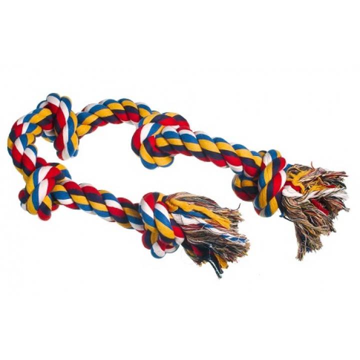 Игрушка канат с пятью узлами для собак разноцветный Beeztees 1000 г 95см