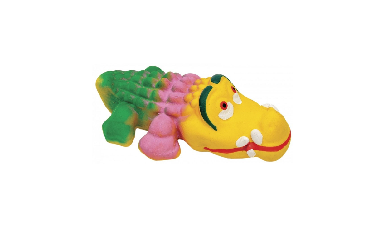 Игрушка крокодил для средних собак Золотая рыбка латекс 13.5см