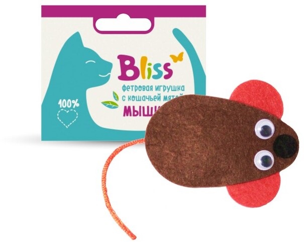 Игрушка мышка для кошек Bliss с кошачьей мятой