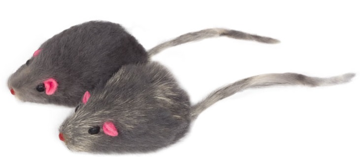 Игрушка мышь для кошек серая Triol 4.5-5см m002g