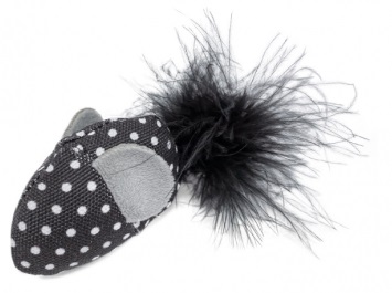 Игрушка мышь с пером для кошек черно-белая Triol black&white 7/11см