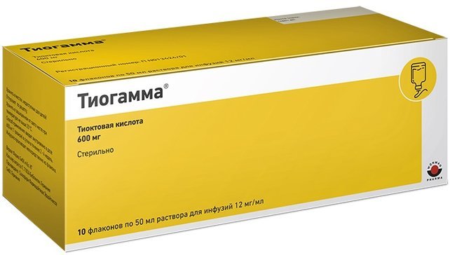 Тиогамма р-р для инф 1.2% фл 50мл N 10