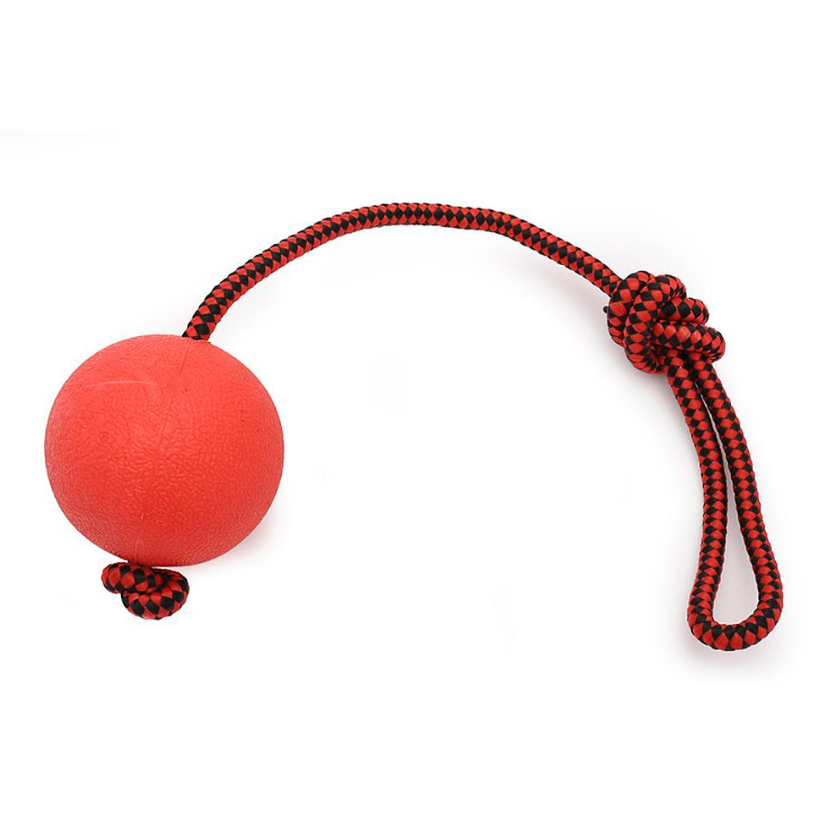 Игрушка мяч литой для собак с ручкой 7см 31019-0315 микс
