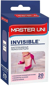 Лейкопластырь Master Uni набор бактериц/прозрачный/полим осн N 20