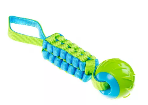 Игрушка мяч плетеный на веревке для собак 40х7см 10922-0228 микс