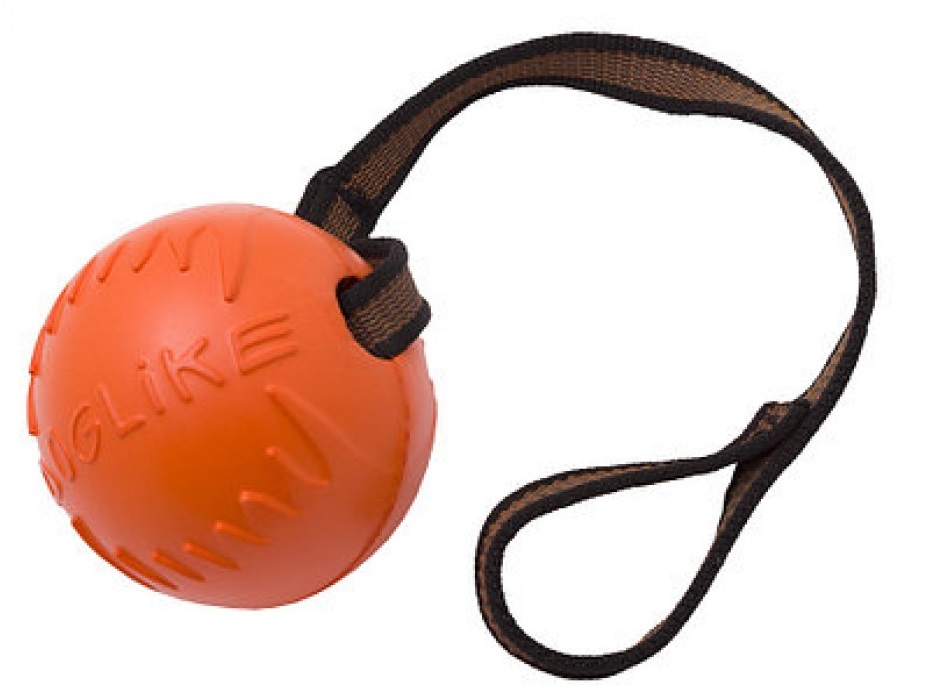 Игрушка мяч с лентой оранжевый Doglike средний