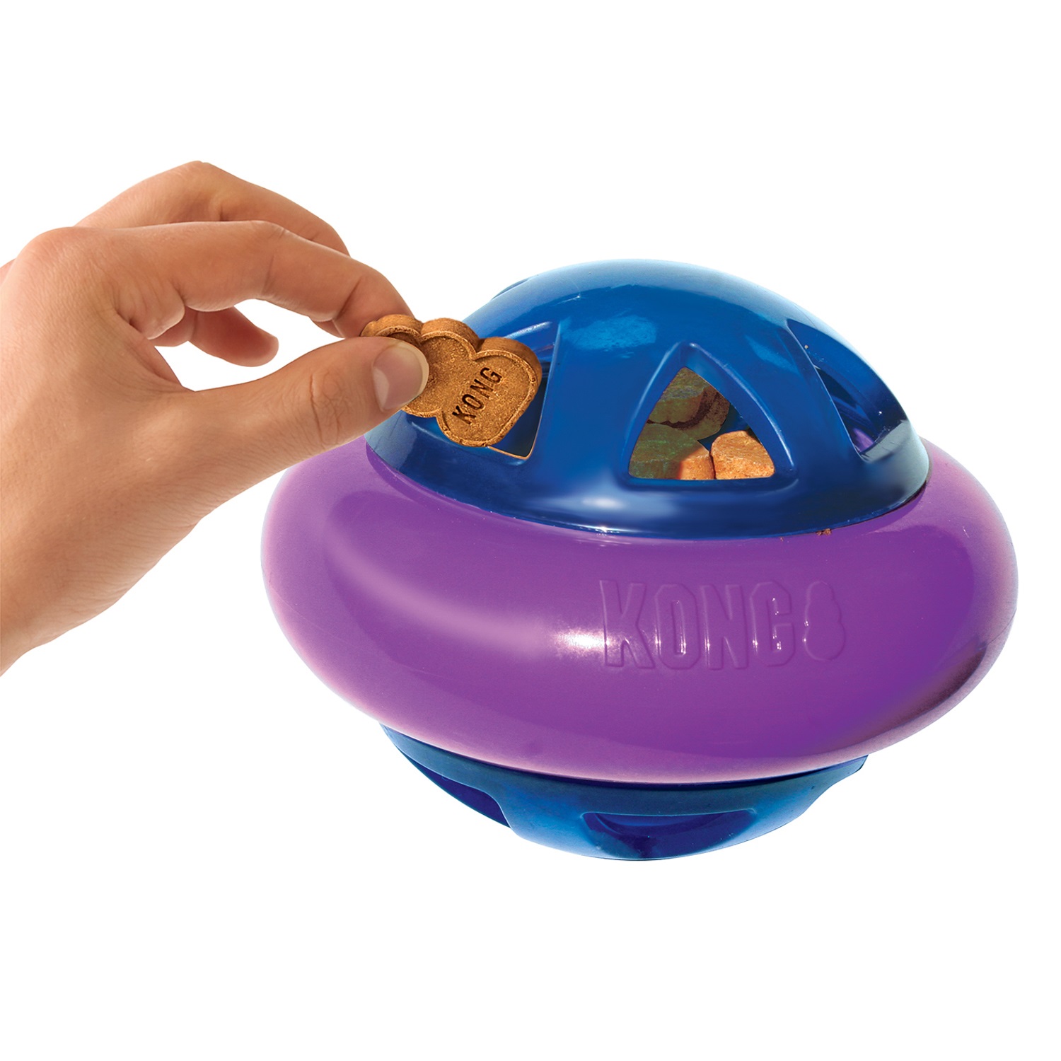 Игрушка мяч с пищалкой для лакомств собак Kong hopz