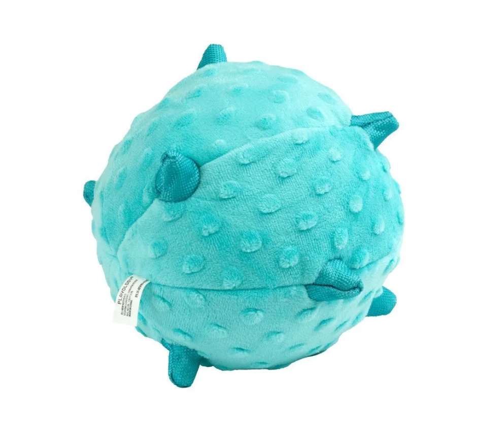 Игрушка мяч сенсорный плюшевый для щенков голубой Playology puppy sensory ball 15см с ароматом арахиса