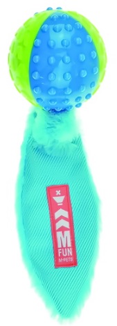 Игрушка мяч-пищалка с хвостом для собак голубой M-pets 10631199