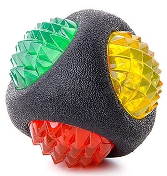 Игрушка мяч-светофор резиновый мигающий для собак Nunbell 7.5см 31019-0189