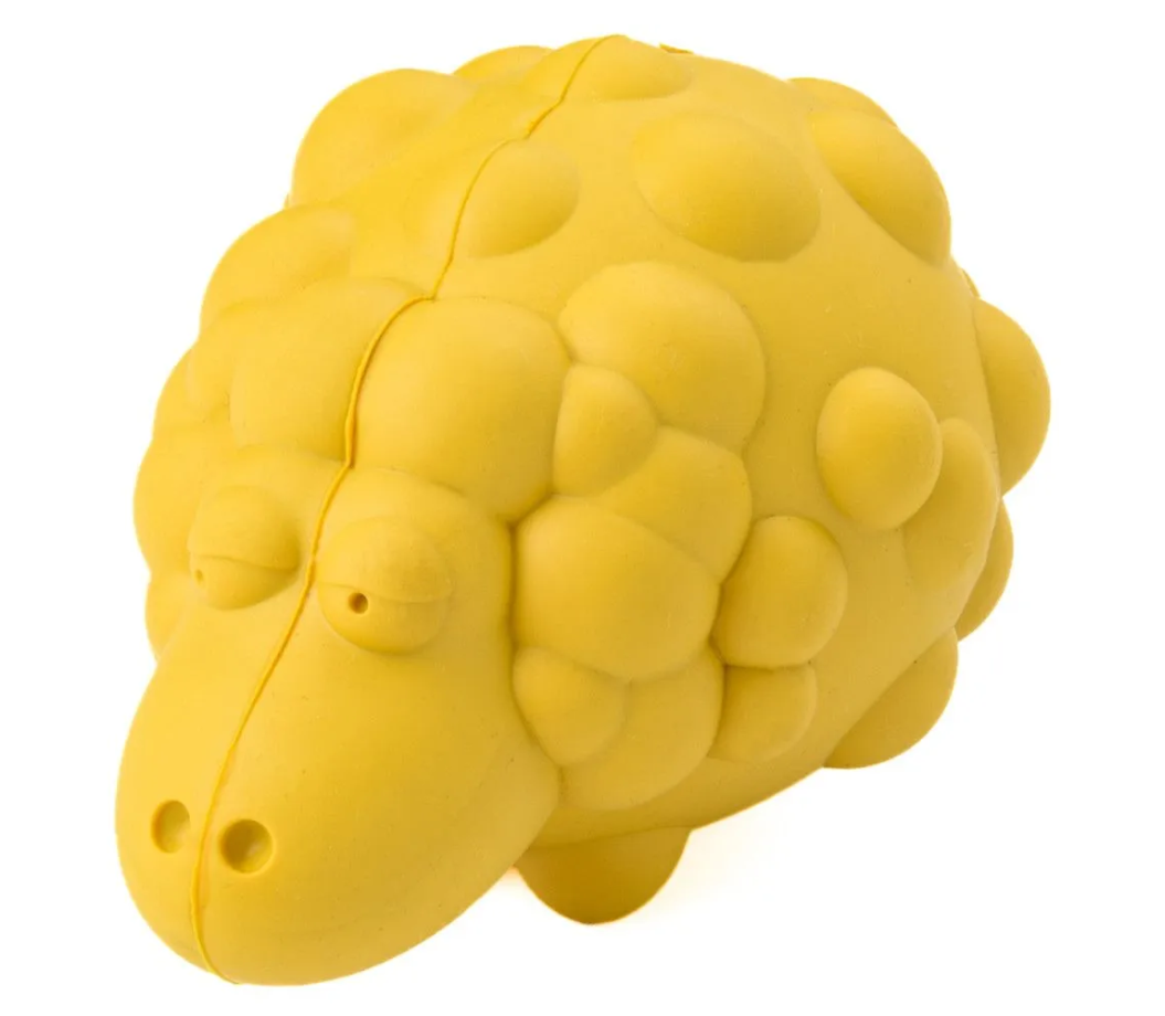 Игрушка овечка с пищалкой для собак желтая Mr.kranch 8.5х12см с ароматом сливок