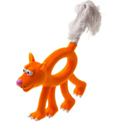 Игрушка собака с канатным хвостом для собак Zooone латекс 12см