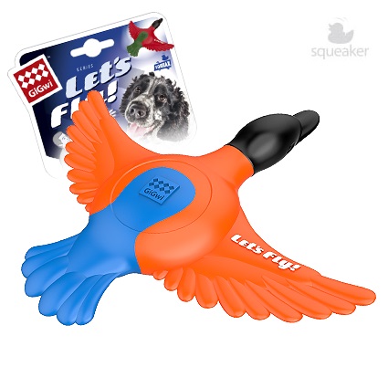 Игрушка утка с пищалкой для собак Gigwi lets fly 75427