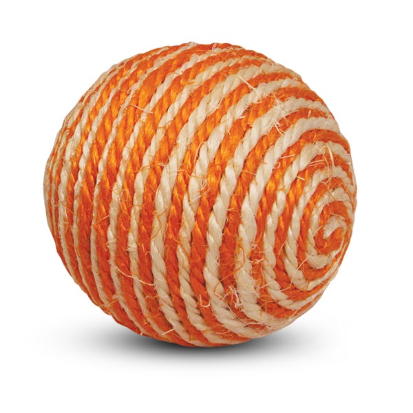 Игрушка шарик для кошек оранжевый Triol сизаль 9.5см