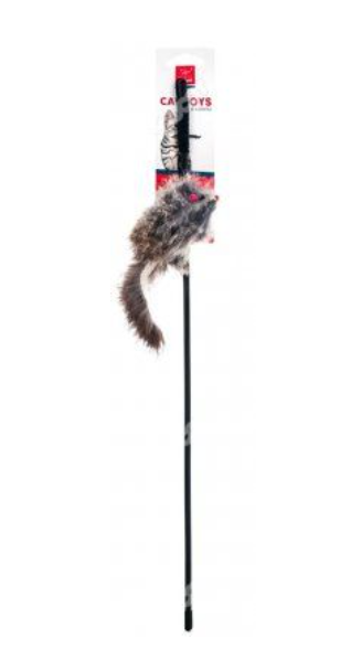 Игрушка-дразнилка мышка на палочке для кошек Nunbell 46см sasp8208