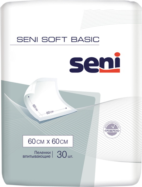 Пеленка гигиеническая Seni soft basic 60х60 N30