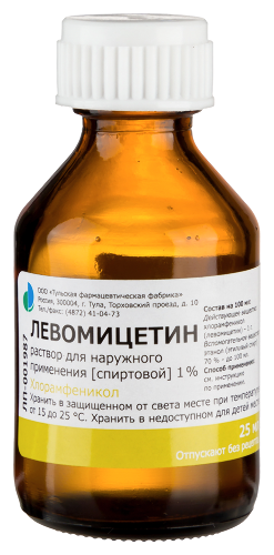 Левомицетин р-р спирт 1% фл 25мл