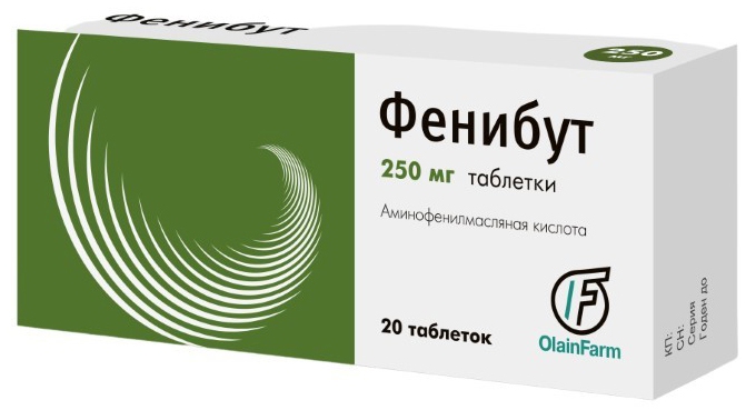 Фенибут тб 250 мг N 20