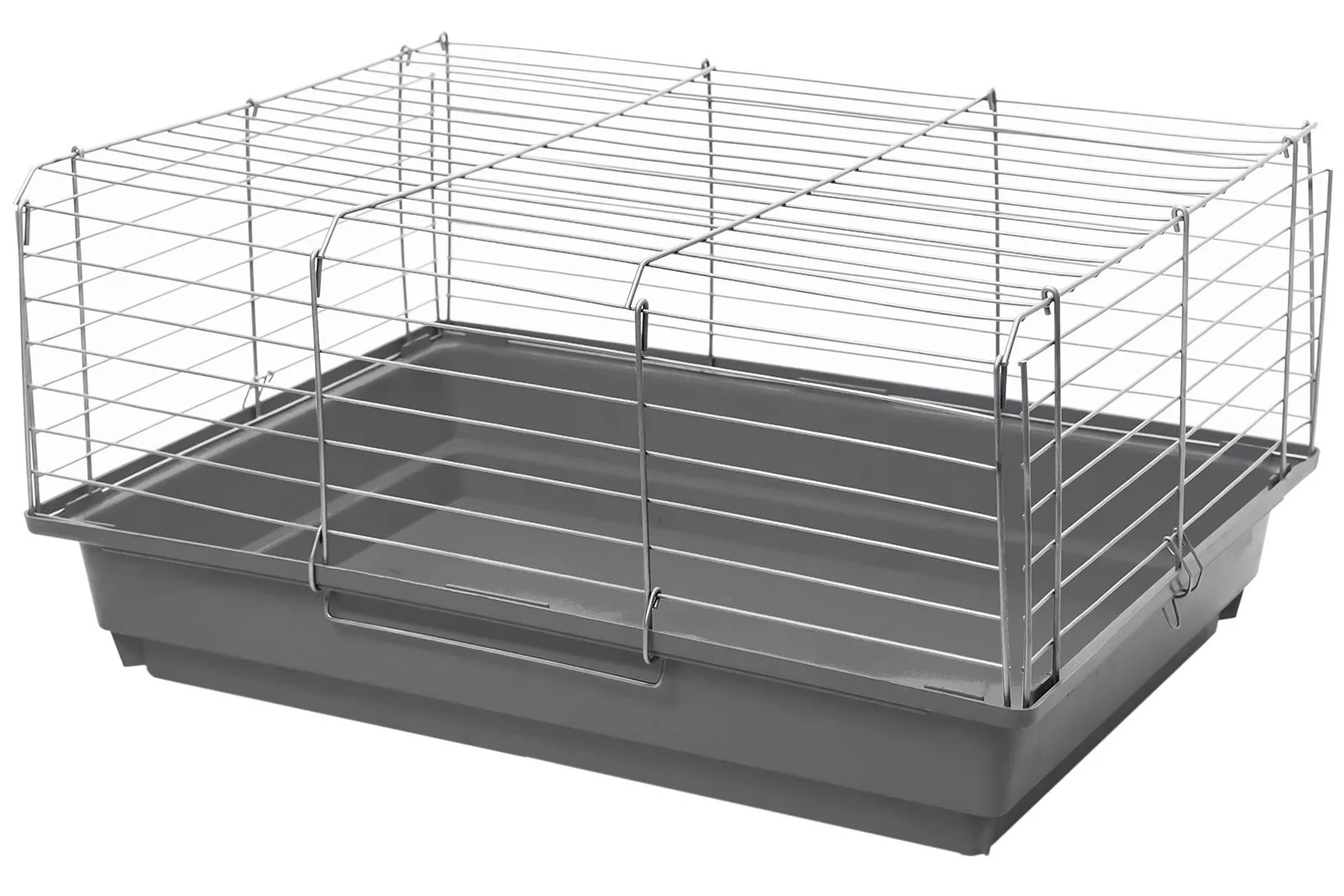 Клетка складная для кроликов и морских свинок серая/хром Дарэлл есо роджер-1 58х40х30см